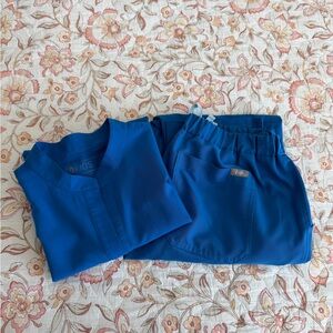 Figs Royal Blue scrub set.